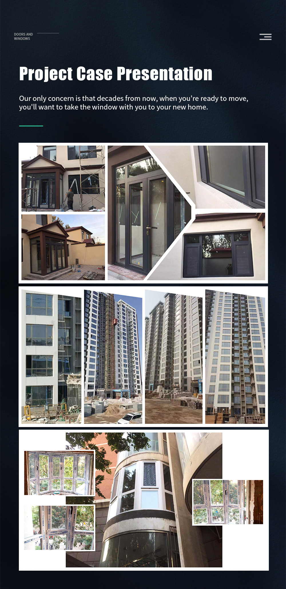 House Soundproof Aluminium Glass Casement Windows with Level 9 Wind Pressure Resistance