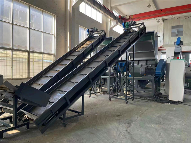 Rubber Modular Belt Conveyor For Plastic Recycling Machine 800mm