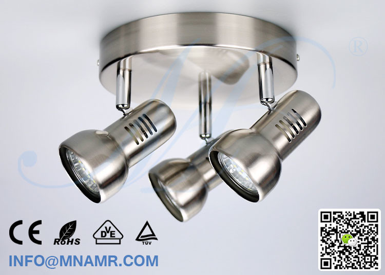 China Manufacturer 3 Outlets LED Shop Light Shop Decorative Lighting with 3x5W AC100-240V Replaceable LED Bulb Lamp GU10