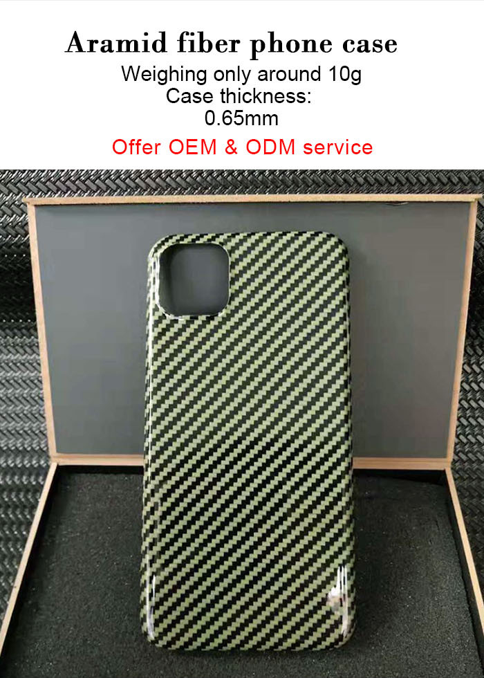 Shockproof Glossy Finish Surface Carbon Aramid Fiber iPhone Case For iPhone 11