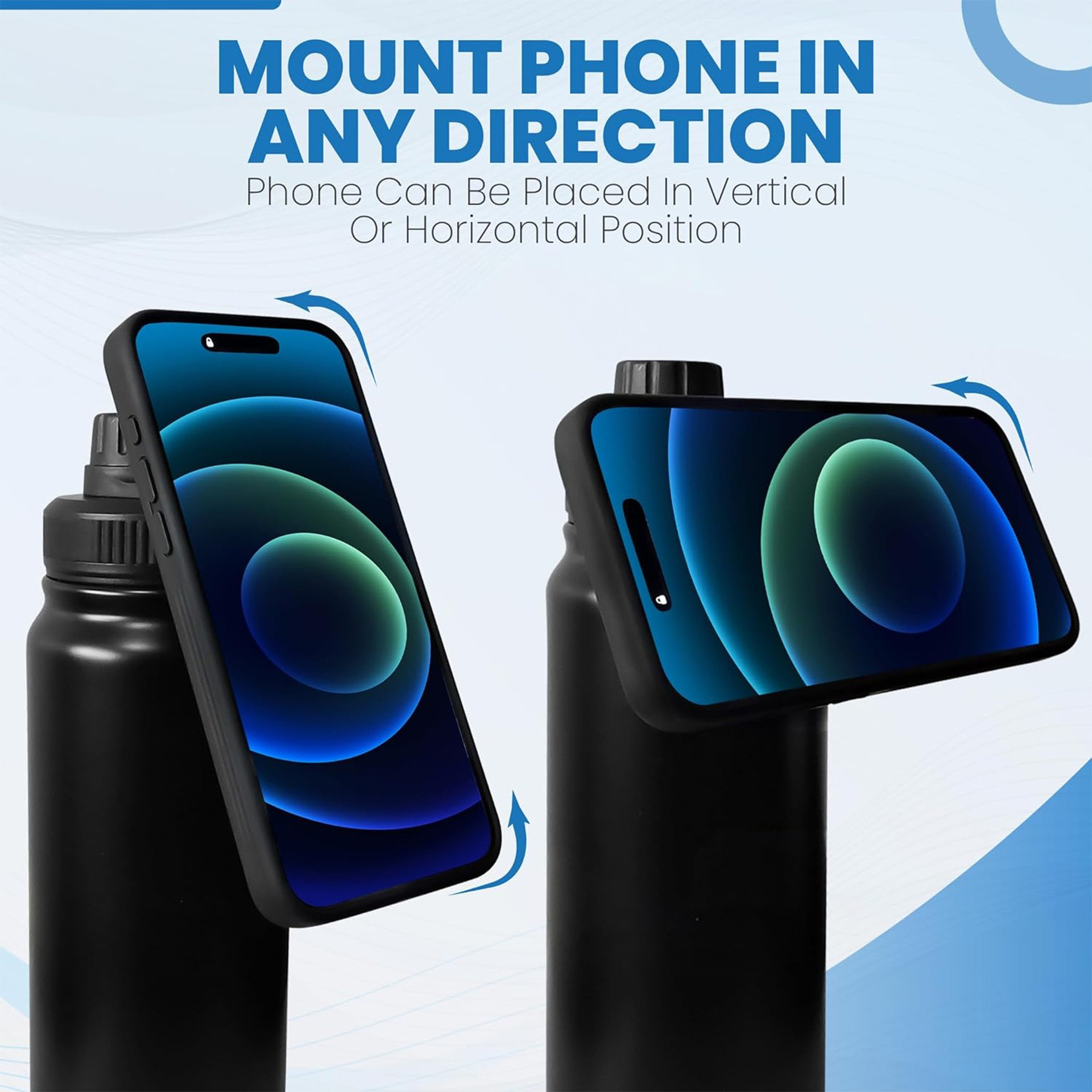 32oz Space Cup With Mobile Phone Magnetic Suction Cover, Stainless Steel Vacuum Wide Mouth Insulated Cup, Large Capacity