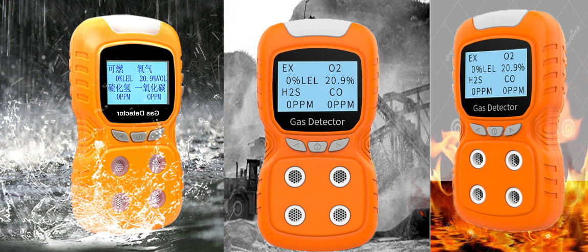 O2 CO H2S EX Gas Detector , Diffusion Rechargeable Multi Gas Monitor