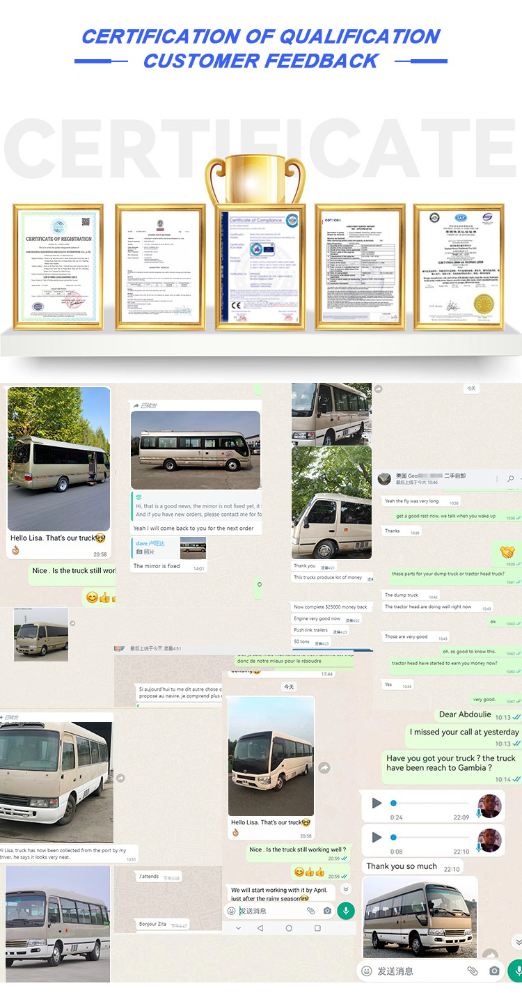 Good Condition LHD Diesel Coaster Bus with 2.4T Displacement and 19 Seat Capacity