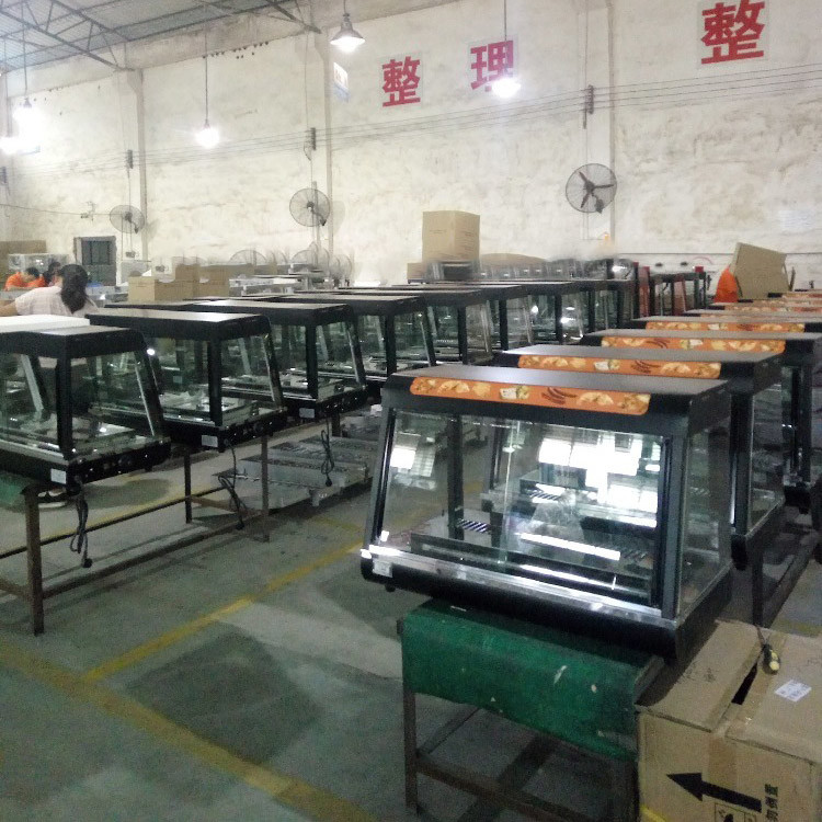Electric Heating Food Warmer Showcase Counter-top Curved Glass Bread Hot Display Cabinet