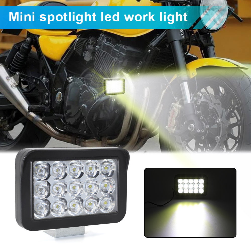 Rectangle 15 Beam Plastic Red Blue White LED Spotlight For Motorcycle