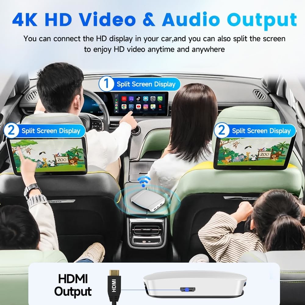 Wired Carplay And Android Auto To T-Box UHD Wireless Ai Box Youtube Netflix SM6225 Multimedia Box