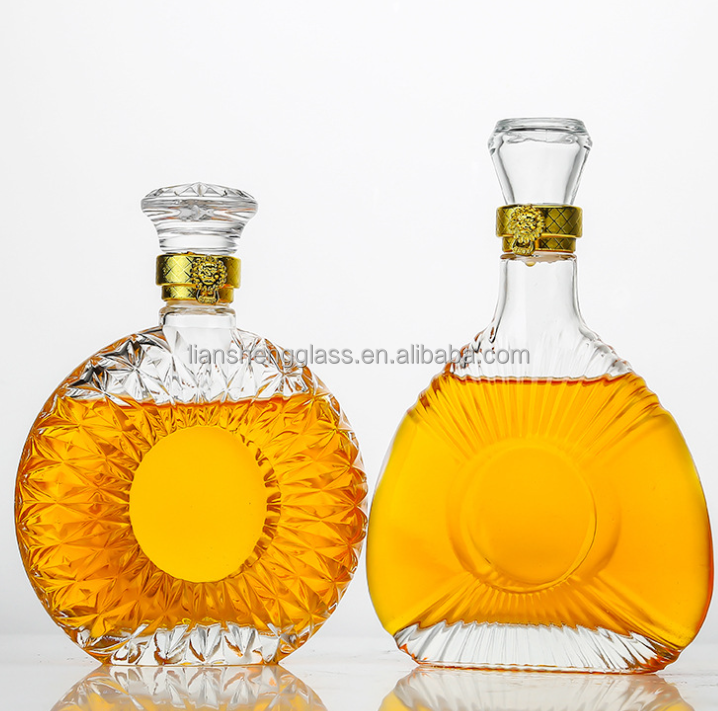 100ml 200ml 250ml 500ml 700ml 750ml Transparent Glass Bottle Water Bottle with Glass Cork Customized