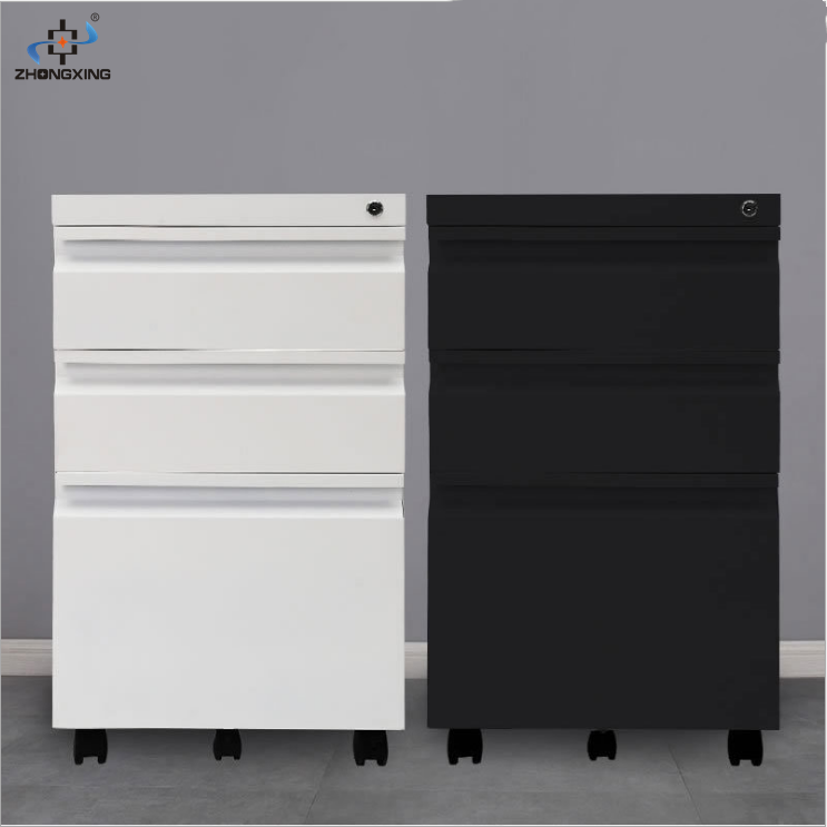 ISO14001 3 Drawers ODM Mobile Office Storage Cabinet