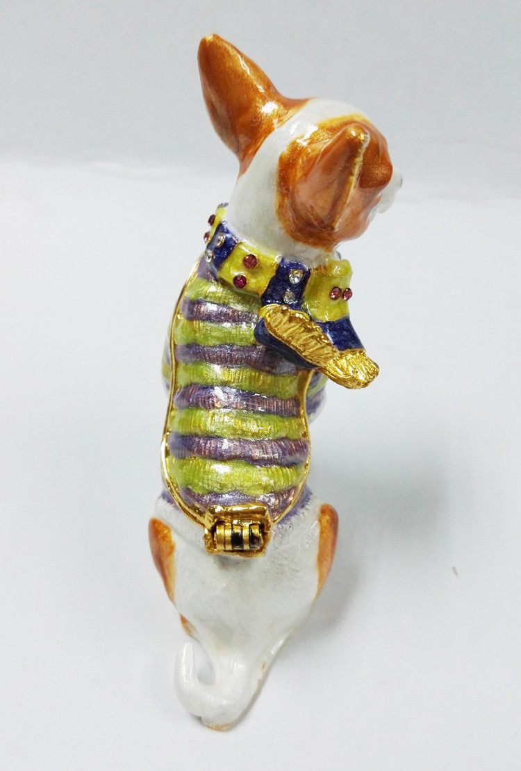 Cute Dog Jewelry Box Metal jewelry box Animal Trinket Box For Gift