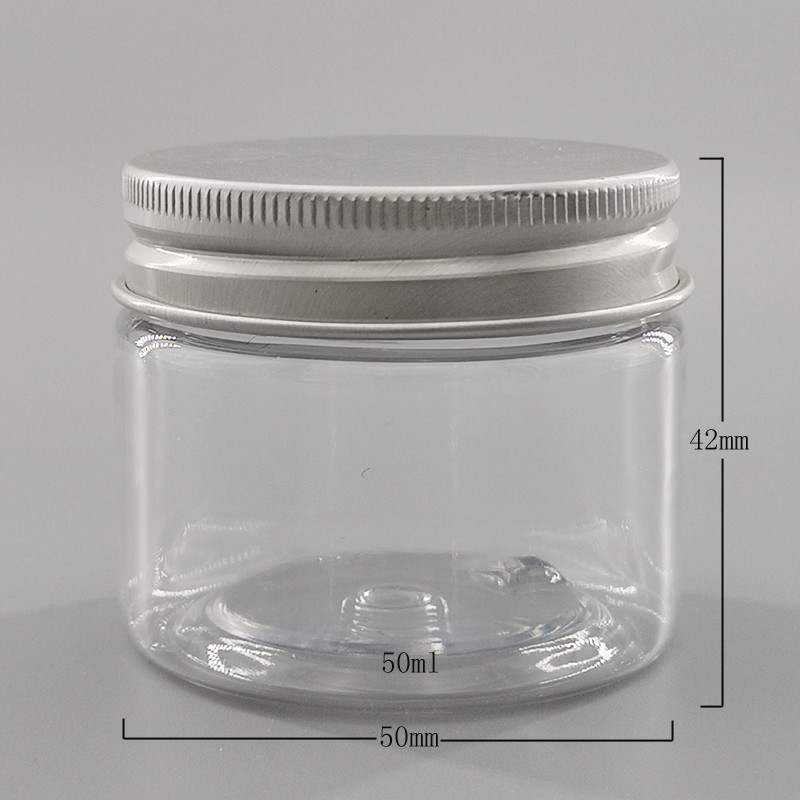 50ml Body Scrub Bath Salt Plastic Clear Cosmetic Jars