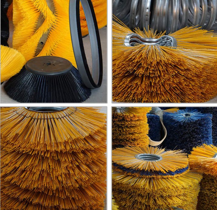 300*80mm PP with Steel Ring Wafer Brush Street Road Snow Cleaning Brush Rotary Snow Brush With Multi Color