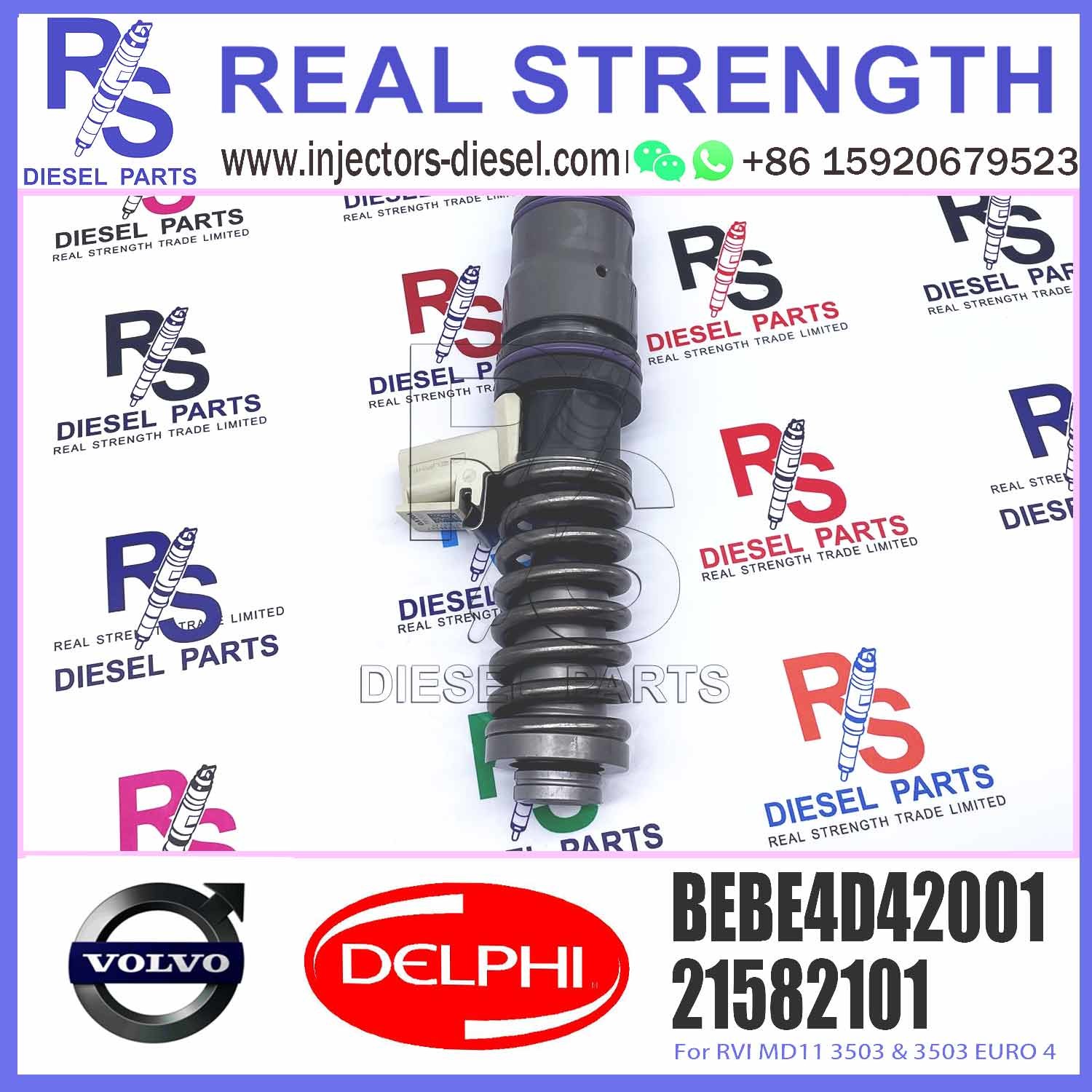 Diesel Fuel Injector 21582101 BEBE4D12301 BEBE4D12201 BEBE4D37001 BEBE4D42001 E3.18 for V-O-L-V (RENAULT) MD11 3530 & 35