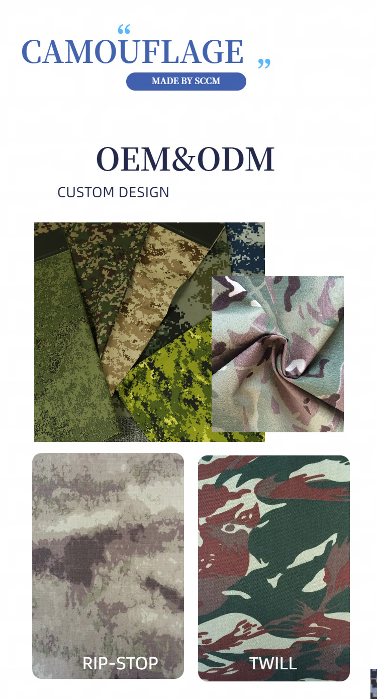 Nylon Cotton Blend NC Fabric Camouflage Print For Military Combat Uniform