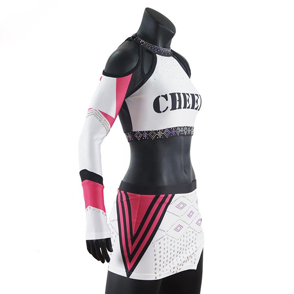Custom Rhinestones Ccheerleading Apparel , Sublimated Cheerleading Uniforms