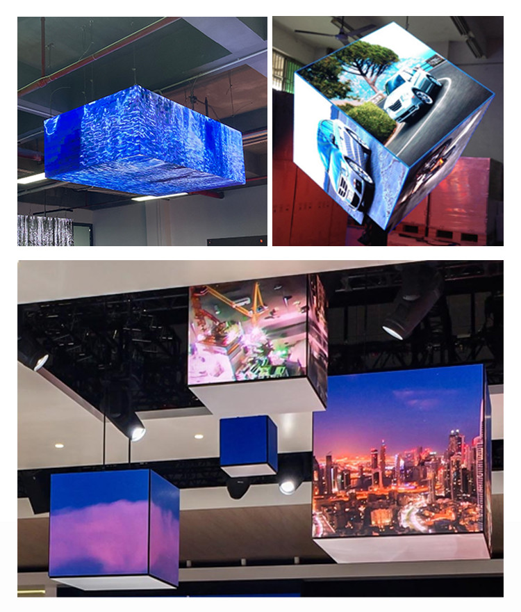 3D Cube Six Faces Advertising Indoor P3 Flexible Led Screen