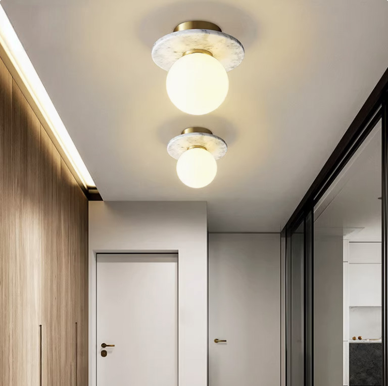 Natural marble Nordic villa corridor ceiling lamp designer homestay art creative personality corridor lamp