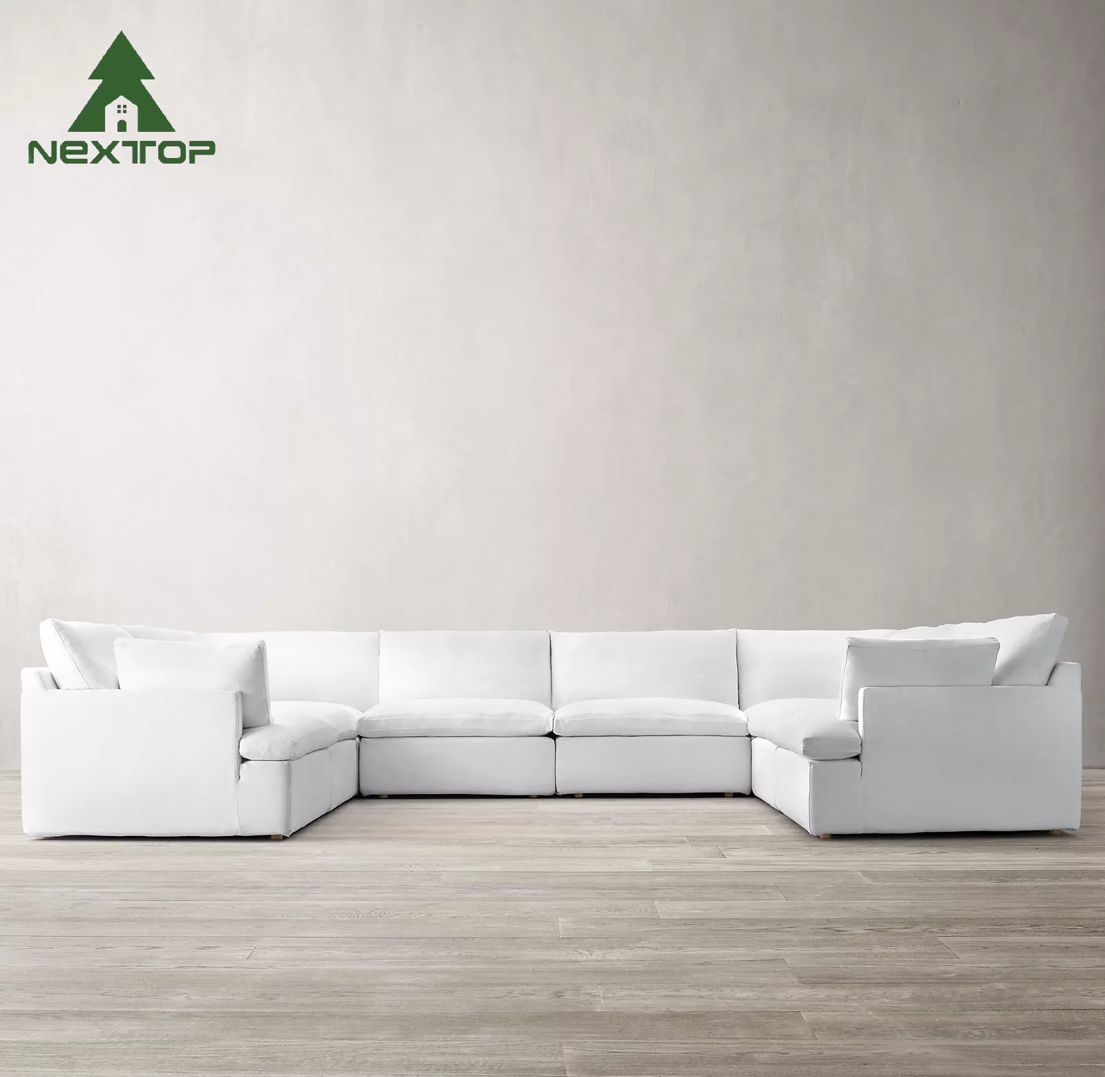 Modern Fashion Outdoor Leisure Home Furniture Straight L Shape Sofa Set