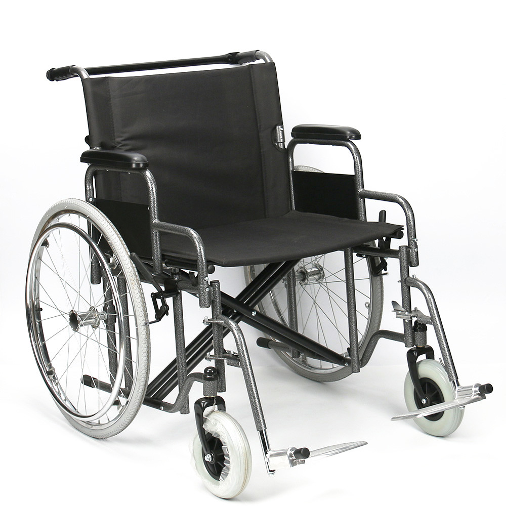 125kg Capacity Manual Steel Wheelchair Widening And Reinforcement 61cm Seat Width