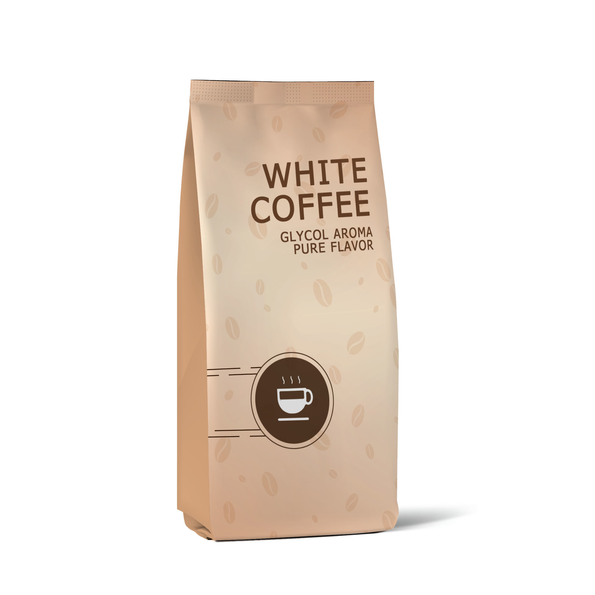 Printed Side Gusset Pouch Foil Packages High Caffeine White Coffee Beans 1lb Bag