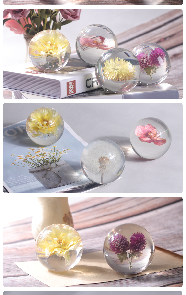 Pressed Flower Paperweight Glass Paperweights With Flowers Inside