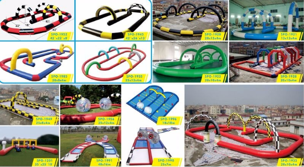Inflatable Toy Outdoor Cars Race Track , Go Kart Race Track For Sport Game