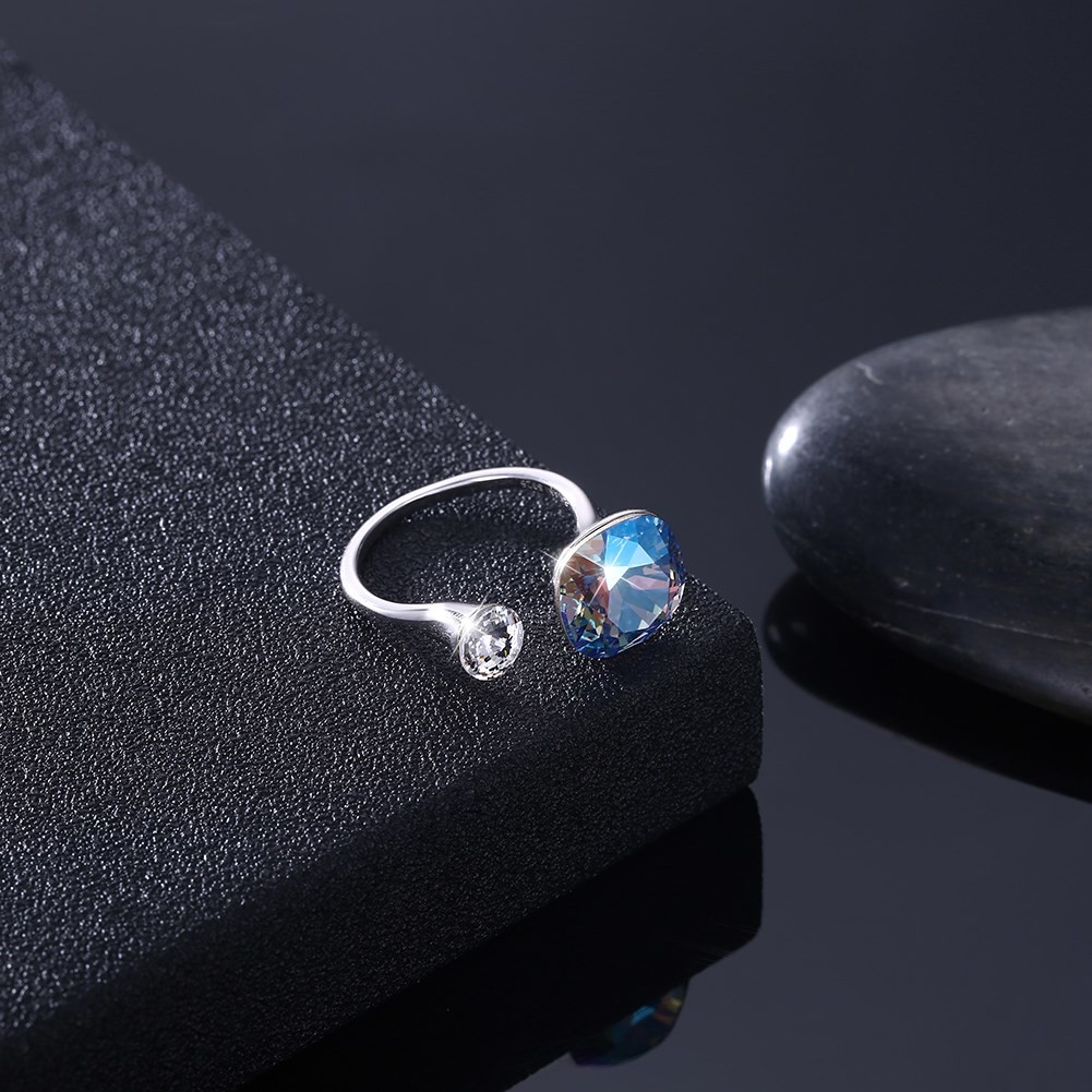 3.43 Gram 0.5cm Sterling Silver Jewelry Sets 925 Graduation Open Band Diamond Ring