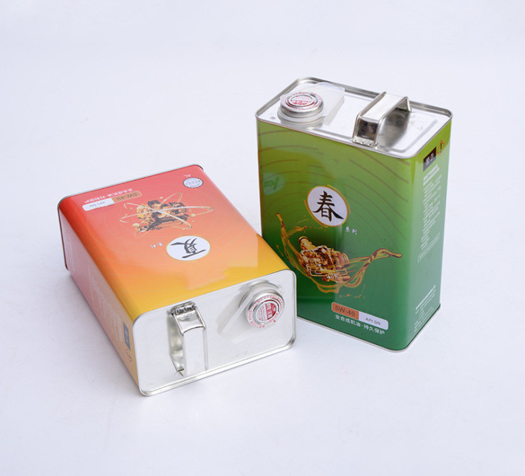 4L Square Olive Oil Tin Cans 135g Large Rectangular Tin Containers