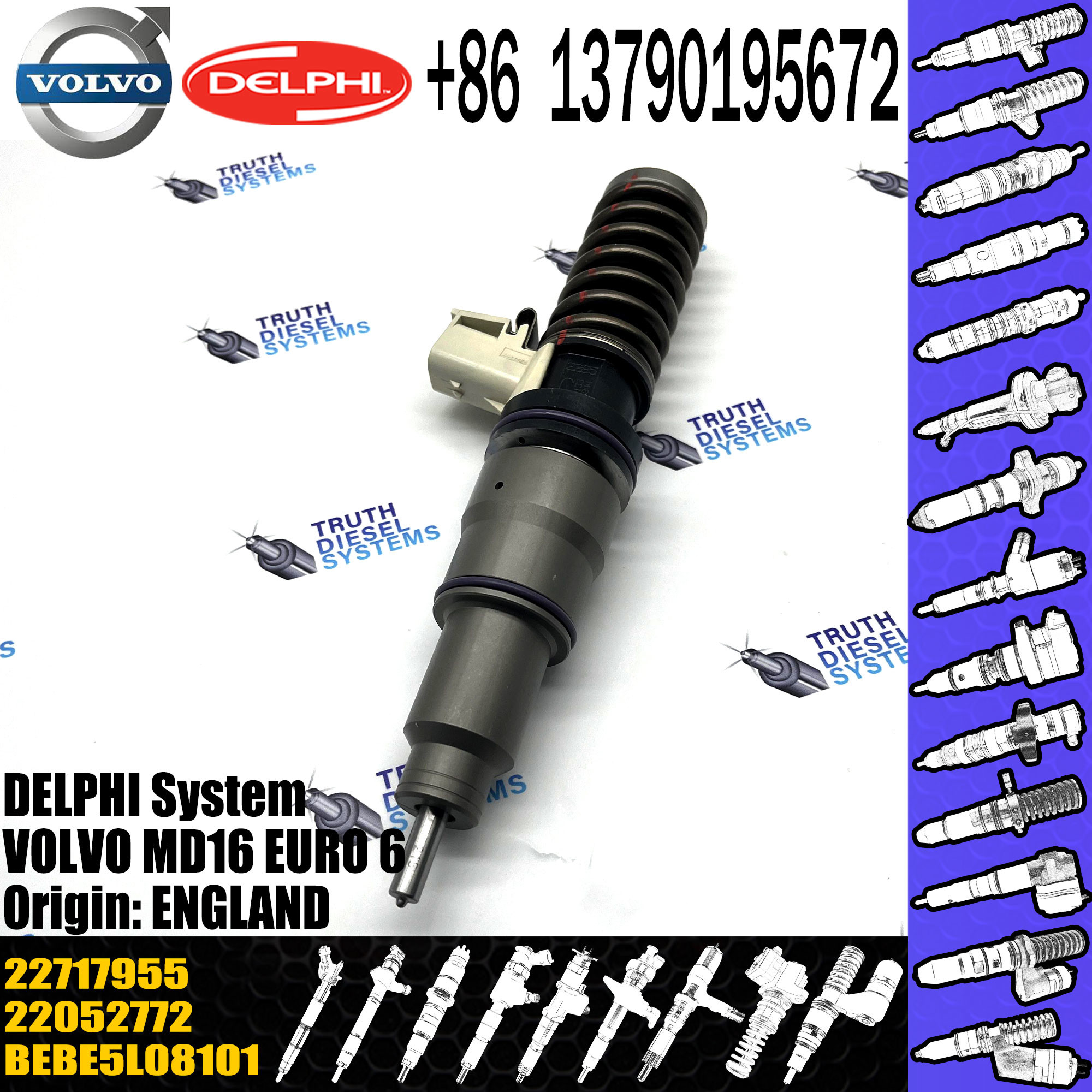 BEBE5L08101 Common Rail Injector Diesel Engine Injector For Engine VOL MD16