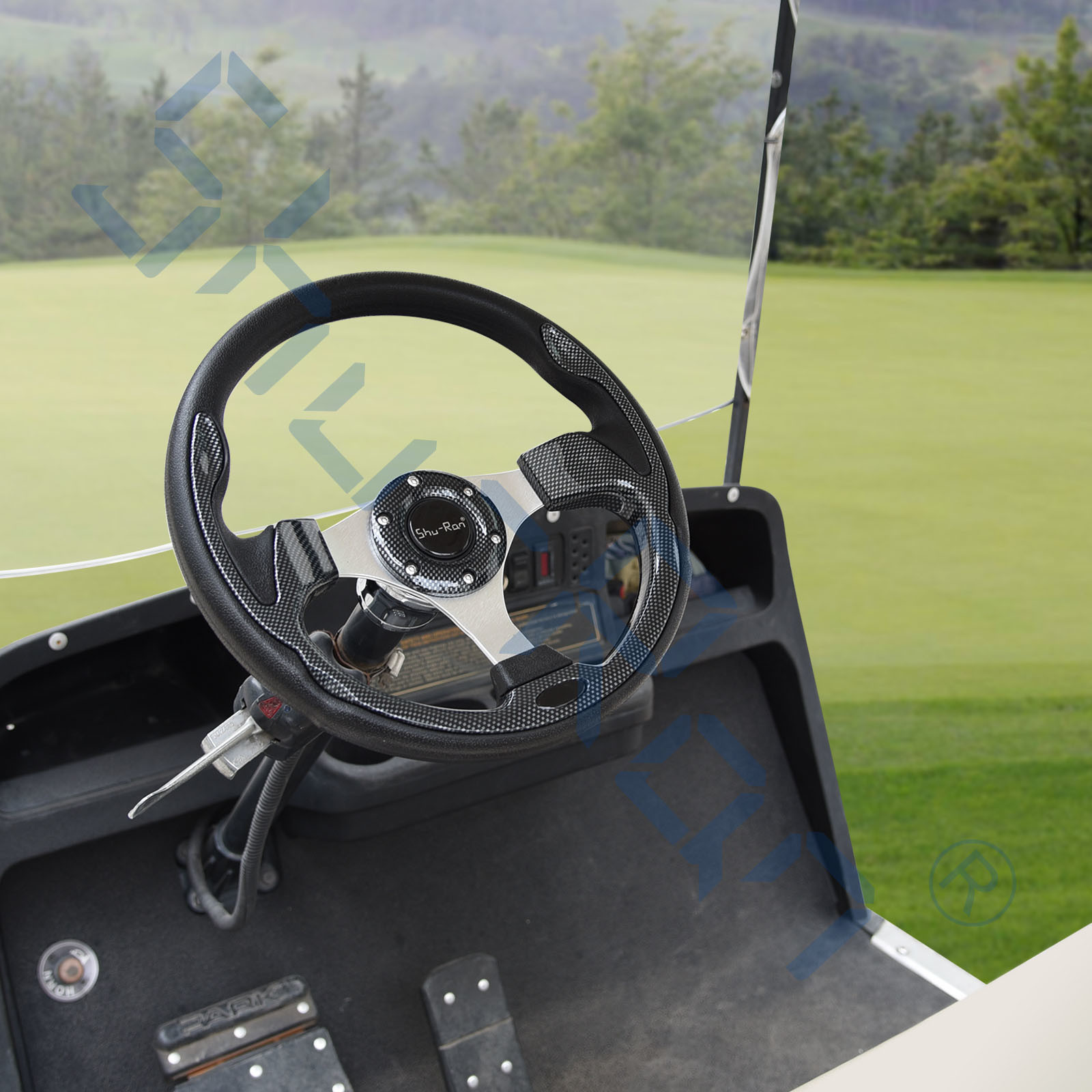 Golf Cart GT Rally Carbon Fiber 12.5" Steering Wheel With PU Grip