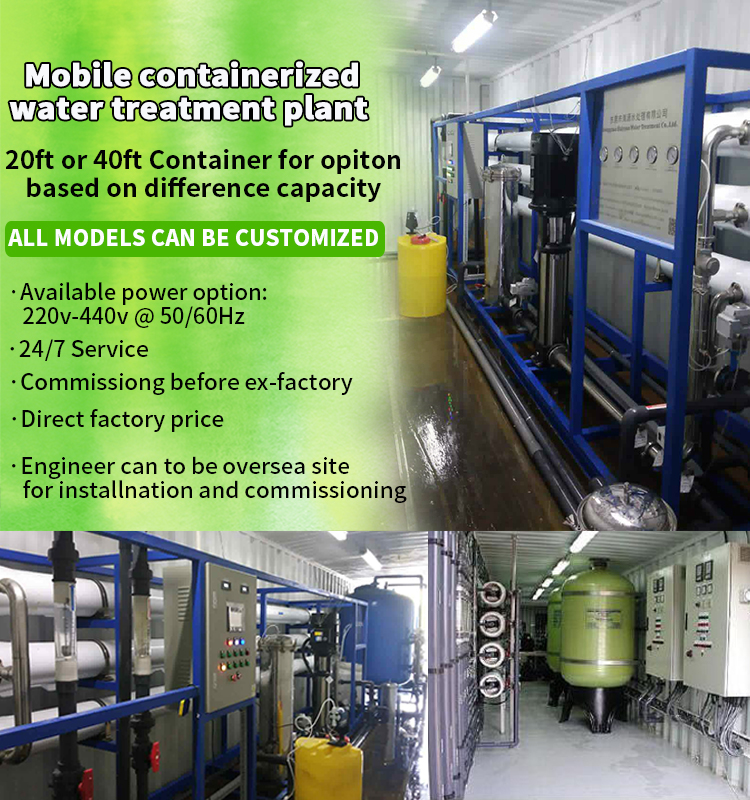 Package Containerized Water Treatment Plant 440v Hydranautics Membrane