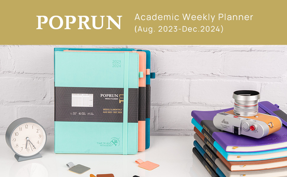2024 POPRUN Vertical Layout Weekly Planner With Large Writing Space