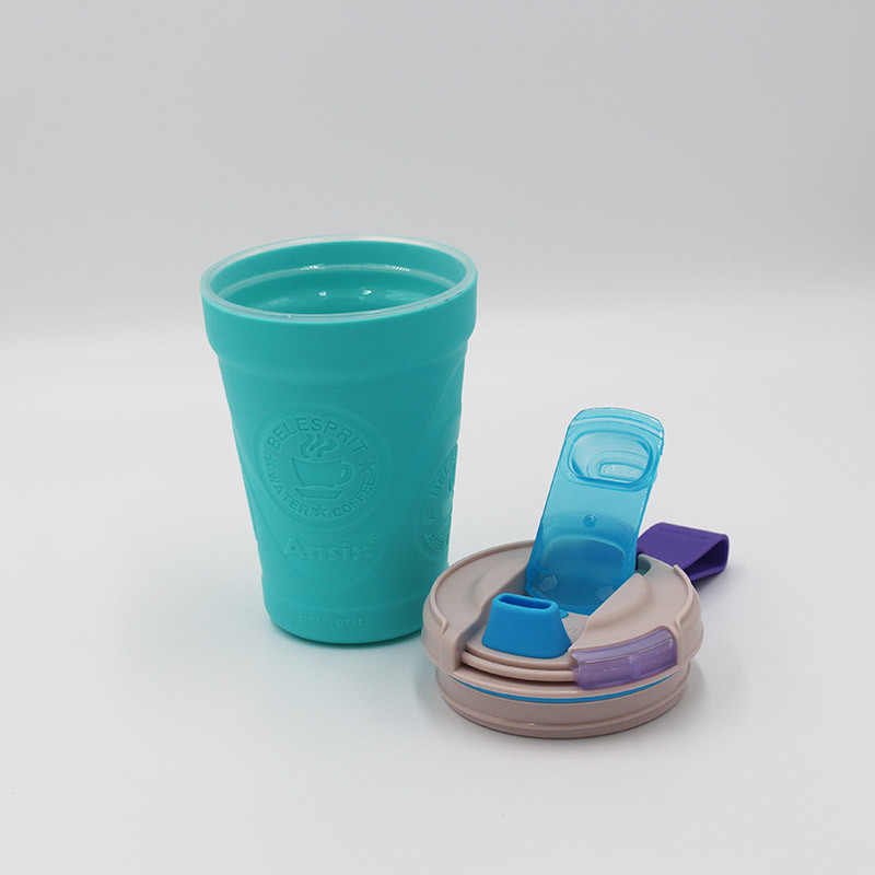 Customized Reusable PP Silicone Travel Mug With Silicone Sleeve