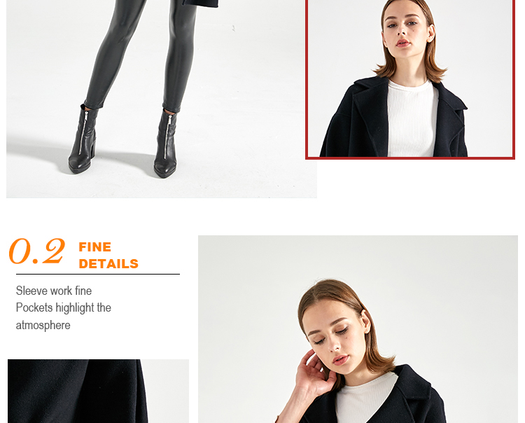 Half Sleeves Women Woolen Dress Coat Wool Jackets For Autumn Winter