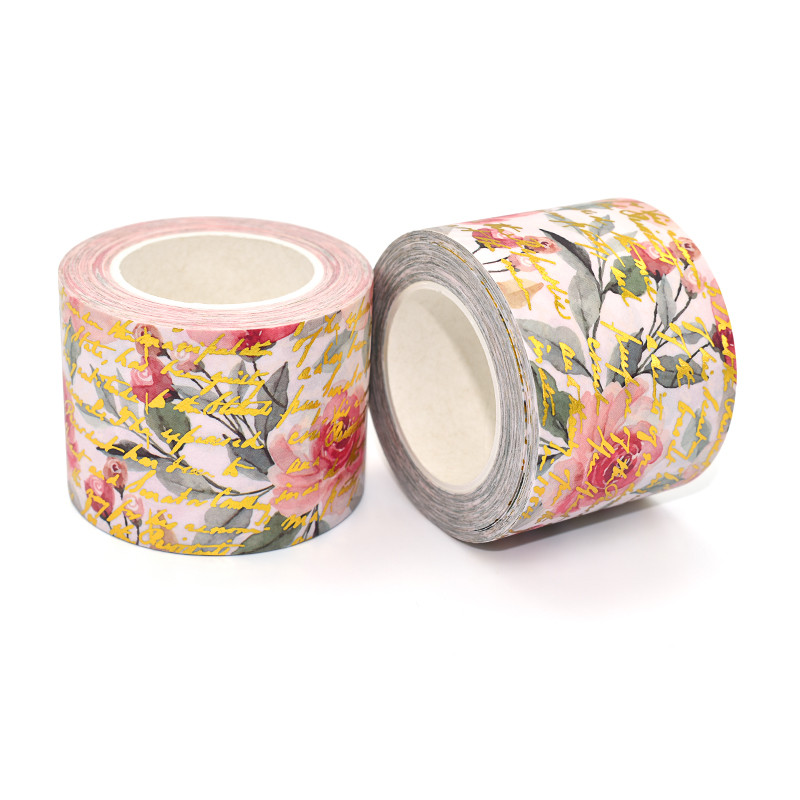 Custom 15mm*10m Decorative Packing Tape Printed Foil Washi Tape