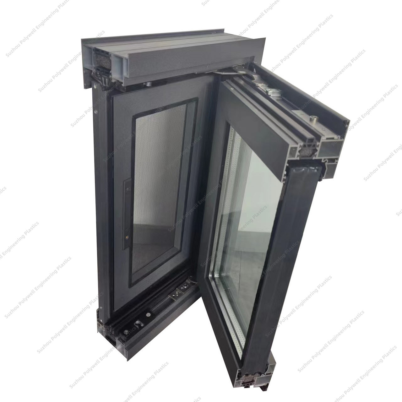 Aluminum Alloy Three Rail Translation Window Sound Insulation Anti Theft Profile with Heat Insulation Strip