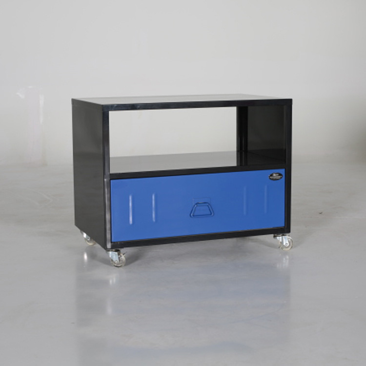 Office Furniture Metal Rolling Storage Cabinet With Rubber Wheels Drawer