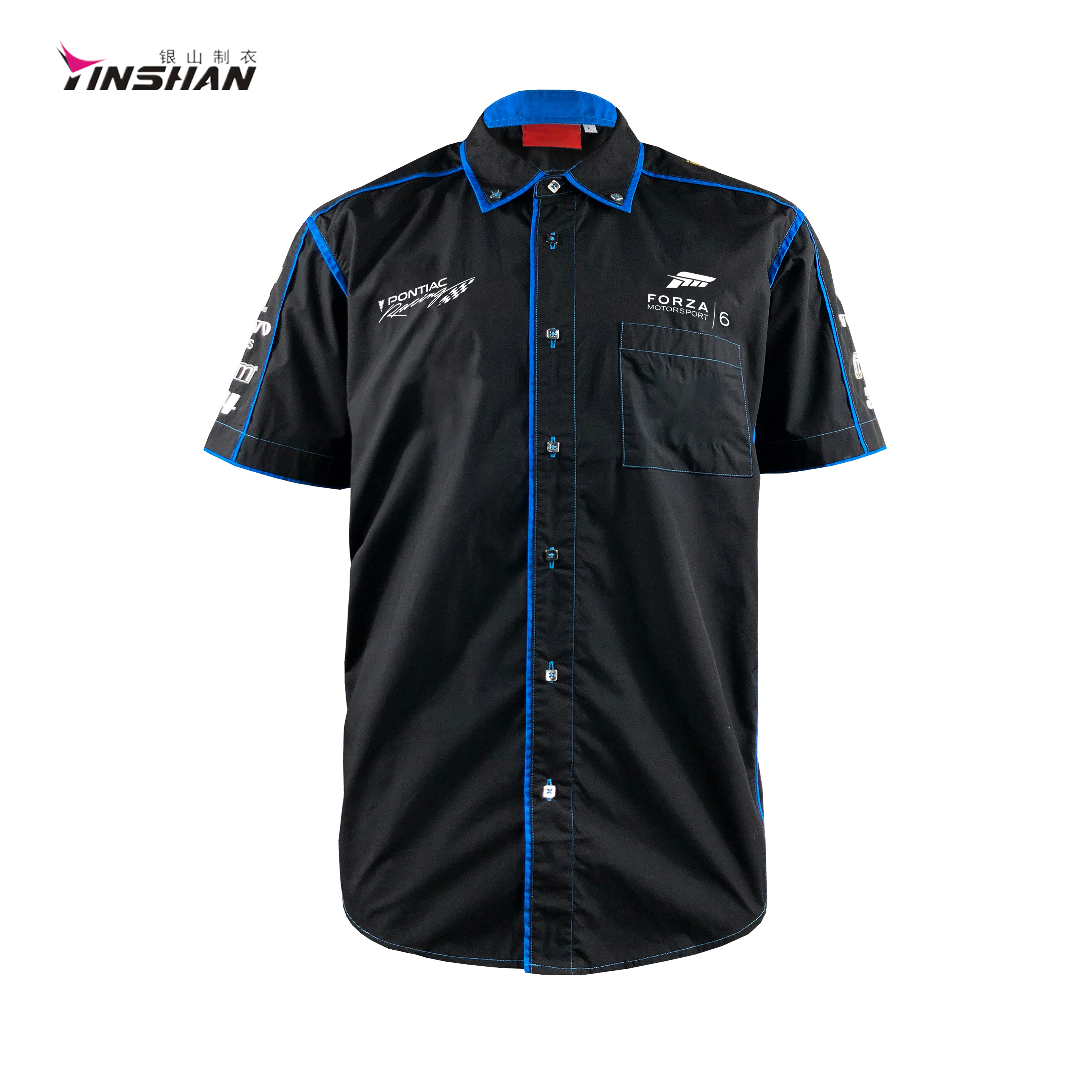 Unisex Wicking Breathable Polyester Shirt with Custom Logo Printed Black Sportswear