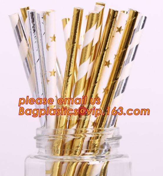 biodegradable gold stamping paper straw,colour disposable wholesale drinking