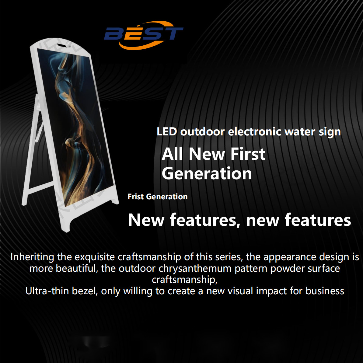 P2.5 Pixel Portable LED Signage All-Weather Metal Frame 4500Nits Brightness 10H Battery Life