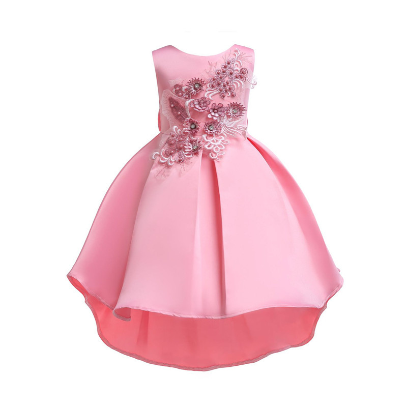 Blue Princess Dress Vestidos Niñas Robe Noel Vestidos De Niñas o-Neck Girls Dresses Kids Flower Dress Princess Costume