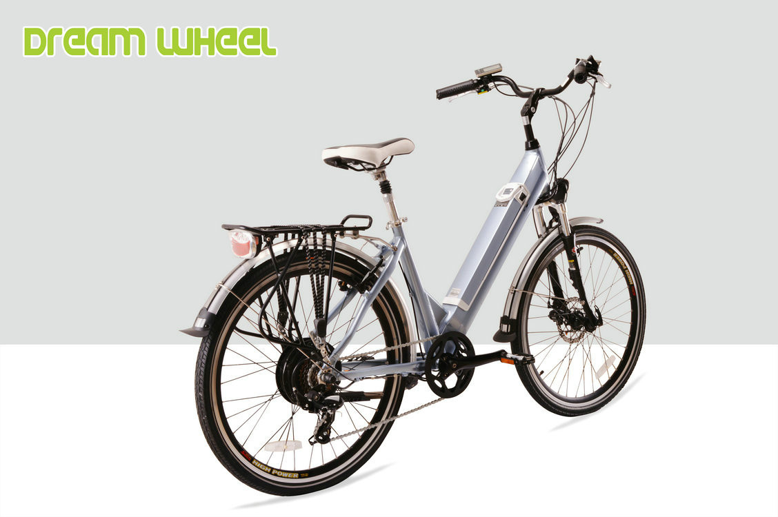 25km/H Ladies Electric Town Bike 36V 250W BAFANG Rear Motor