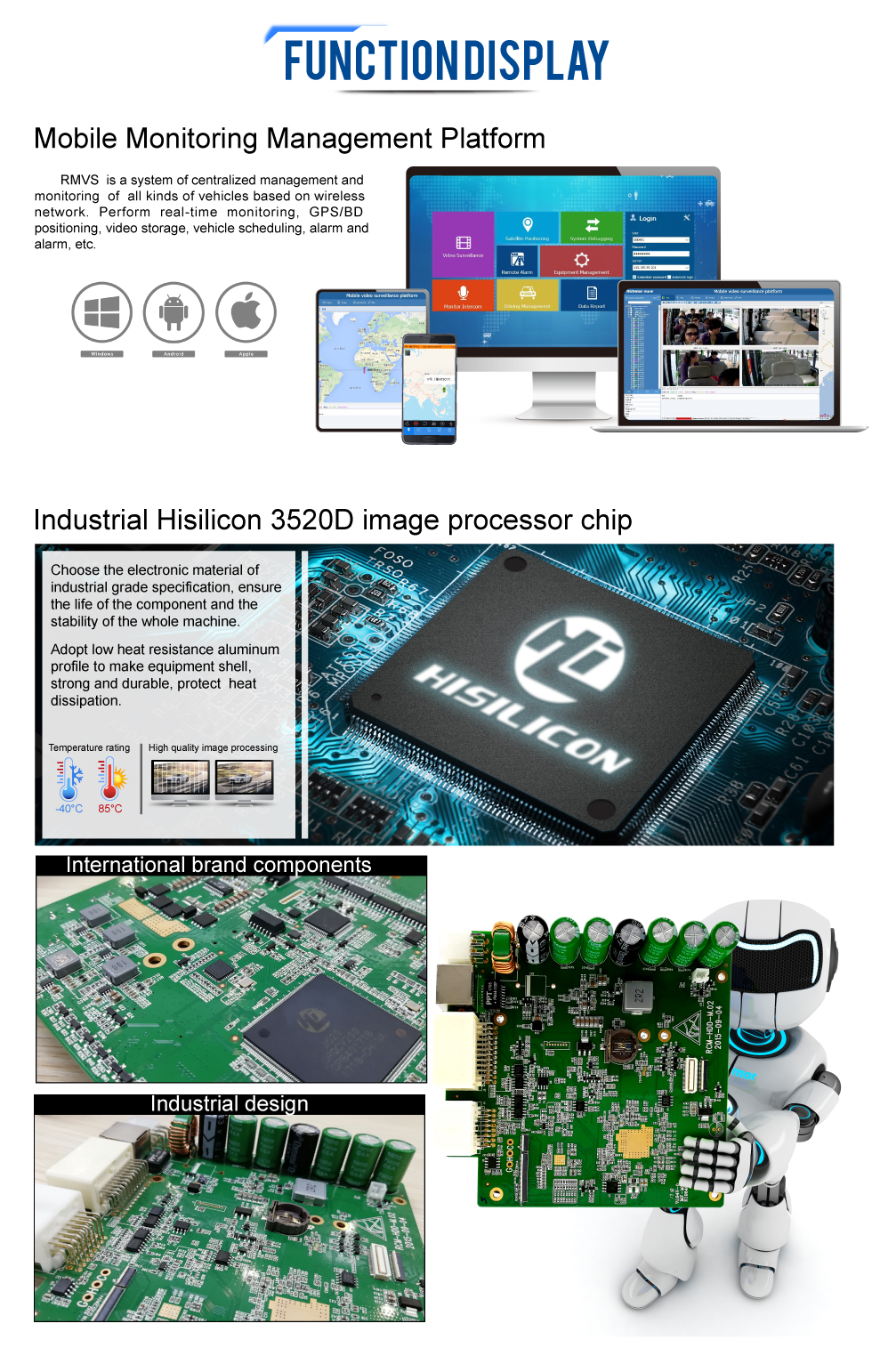 4CH SD Card Mobile DVR Vehicle MDVR with H.264 Compression Format and Recording
