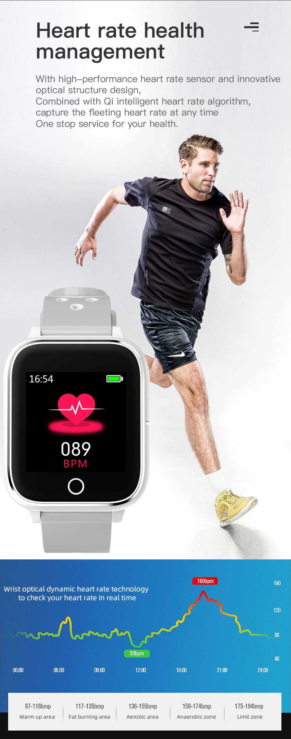 1.4inch 240*240 M6 Anti Lost Smart Watch Sleep Monitoring Alarm Health Protection Smartband