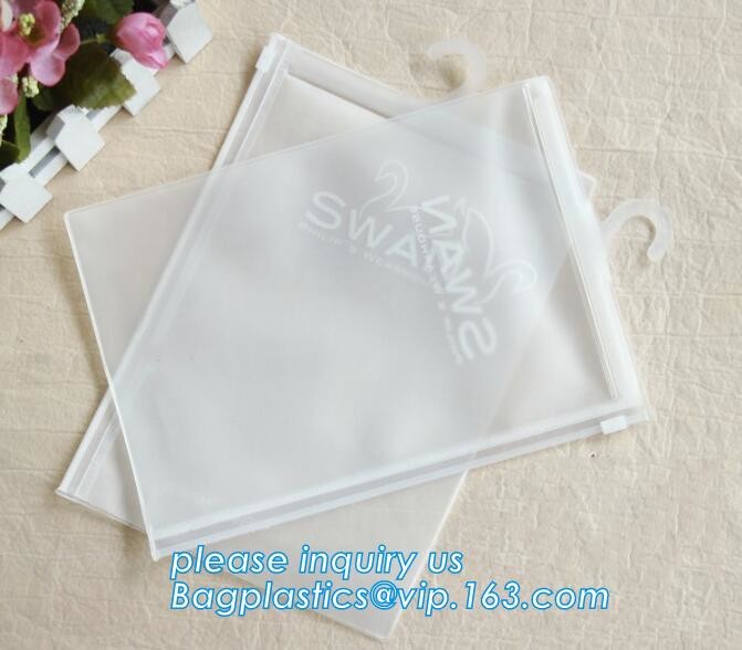 Frosted Zip lockk bag EVA PVC hanger bag for clothes, EVA frost drawstring bag, Frosted Plastic EVA Garment Packing Bag zi