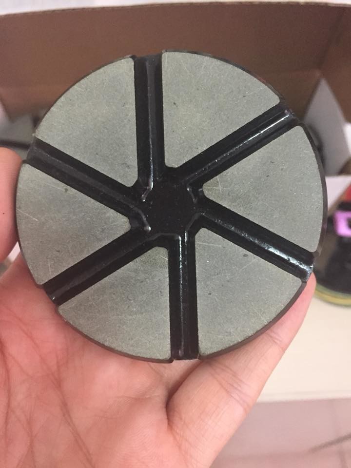 3" metal and resin Hybrid Transitional diamond grinding pads with velcro backing for concrete floor polishing