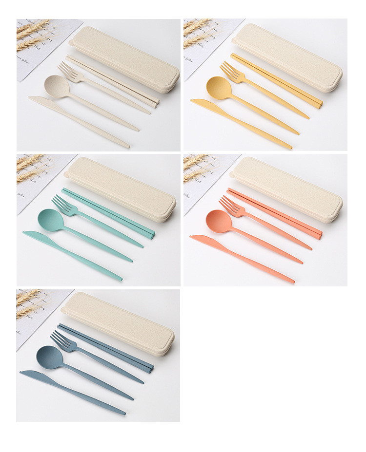 21*5.5cm OCPO Kitchen Flatware Sets Fork Spoon Knife Chopsticks Set With Case