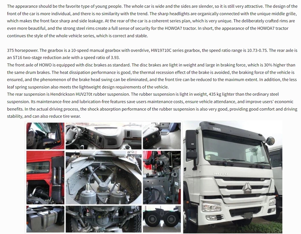 Howo 6*4 Tractor Trucks For Heavy-Duty Commercial Vehicles