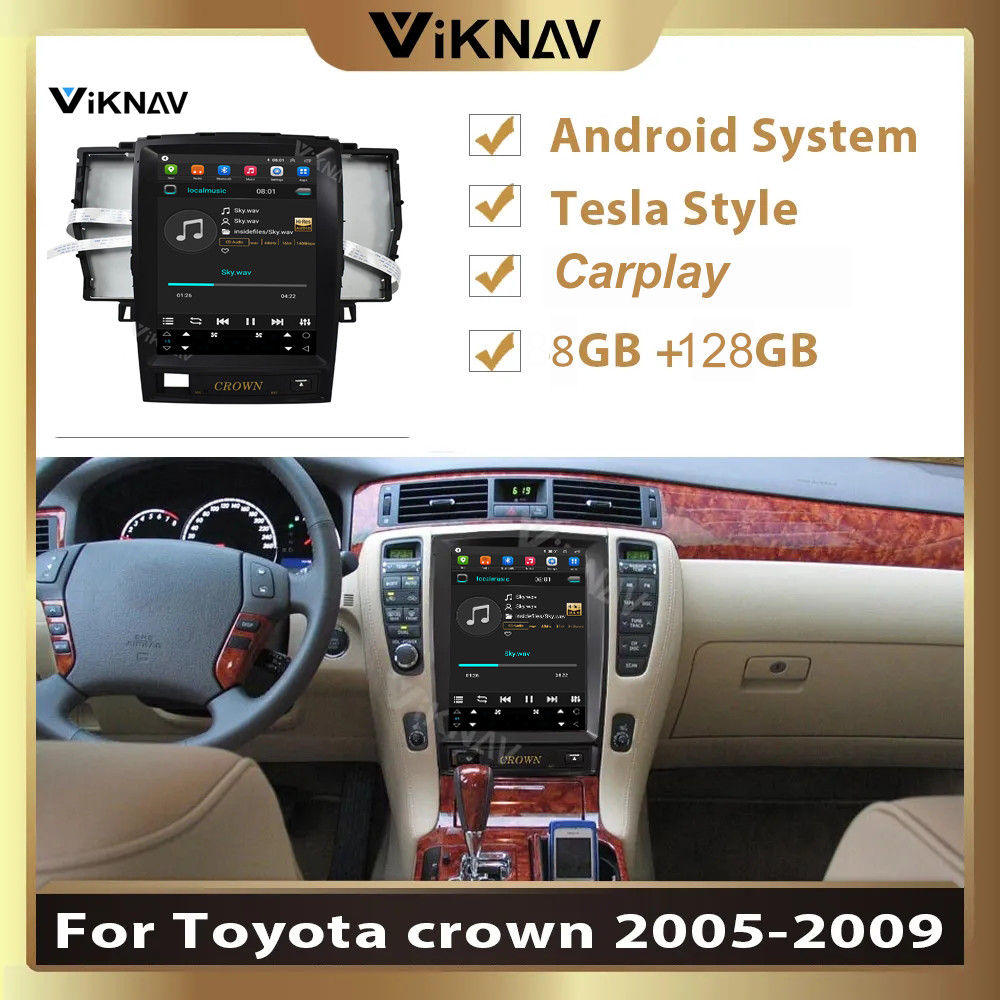 10.4inch Android Touch Screen Stereo For Toyota Crown 12th generation Multimedia Player google Navigation Carplay