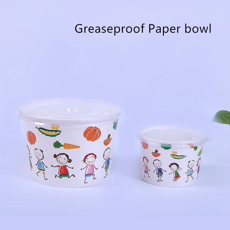 Flexo Printing Greaseproof Disposable Paper Bowl For Soup