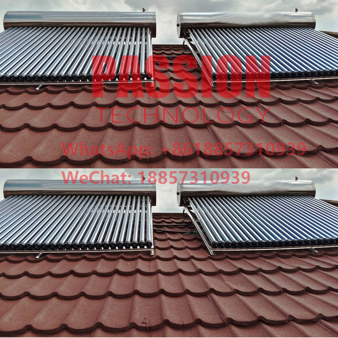 304 Presssure Solar Water Heater Pitched Roof Stainless Steel Solar Heating System
